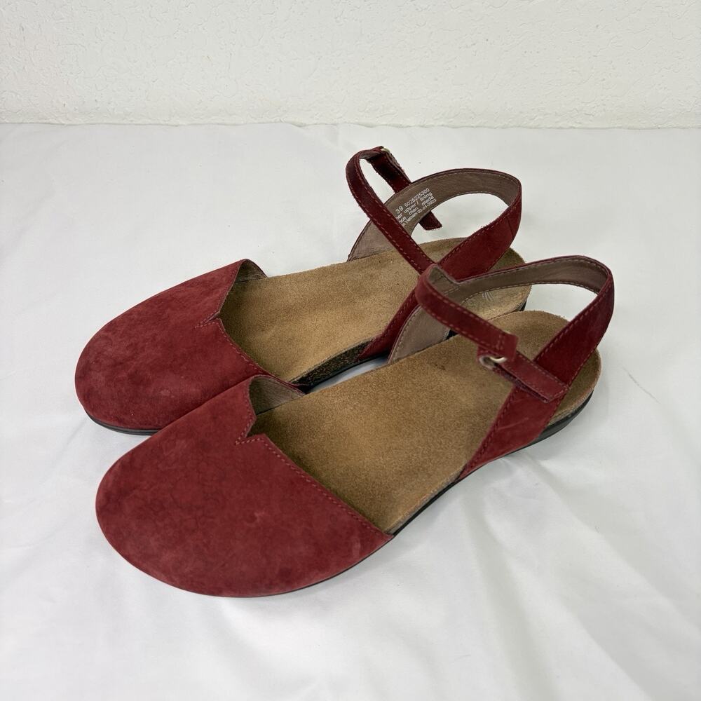 Dansko Women's Red Suede Slingback Flats